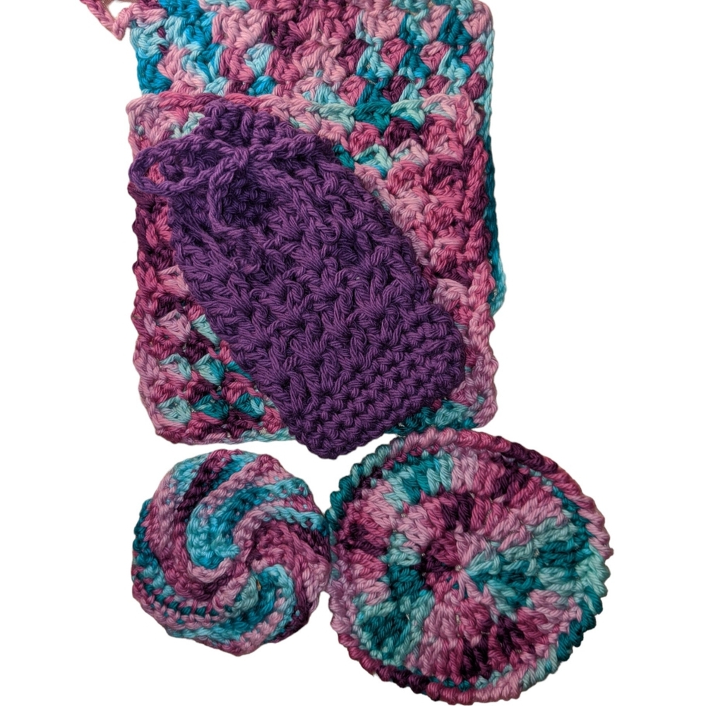 Wash Cloths, Soap Bag, Makeup Removers Crochet Handmade